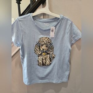 Old Navy Blue Short Sleeve Tee Casual Graphic, Girls M, Size 8